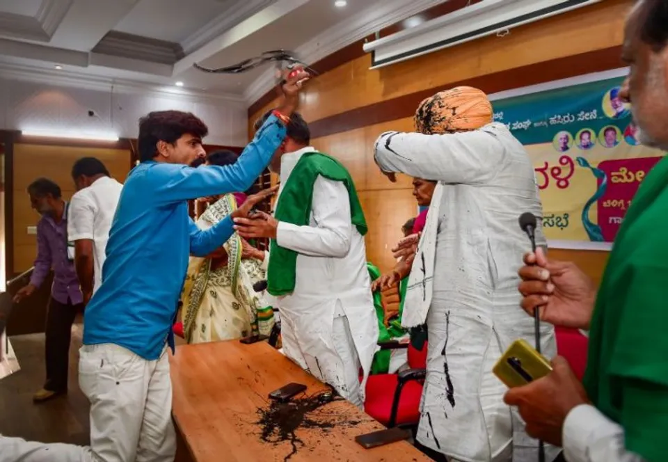Farmer leader Rakesh Tikait in Bengaluru