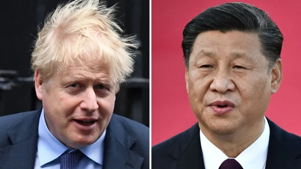 (Left) Boris Johnson and Xi Jinping (Right)