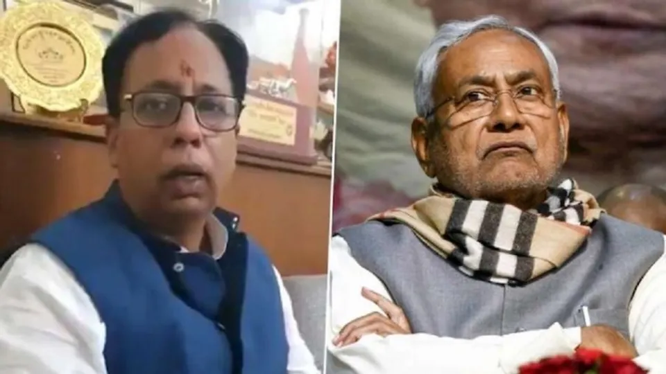 (Left) Sanjay Jaiswal and Nitish Kumar (Right)