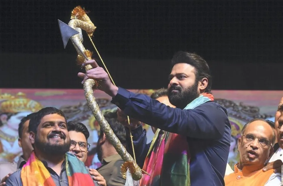 Prabhas during Dussehra celebrations in Delhi
