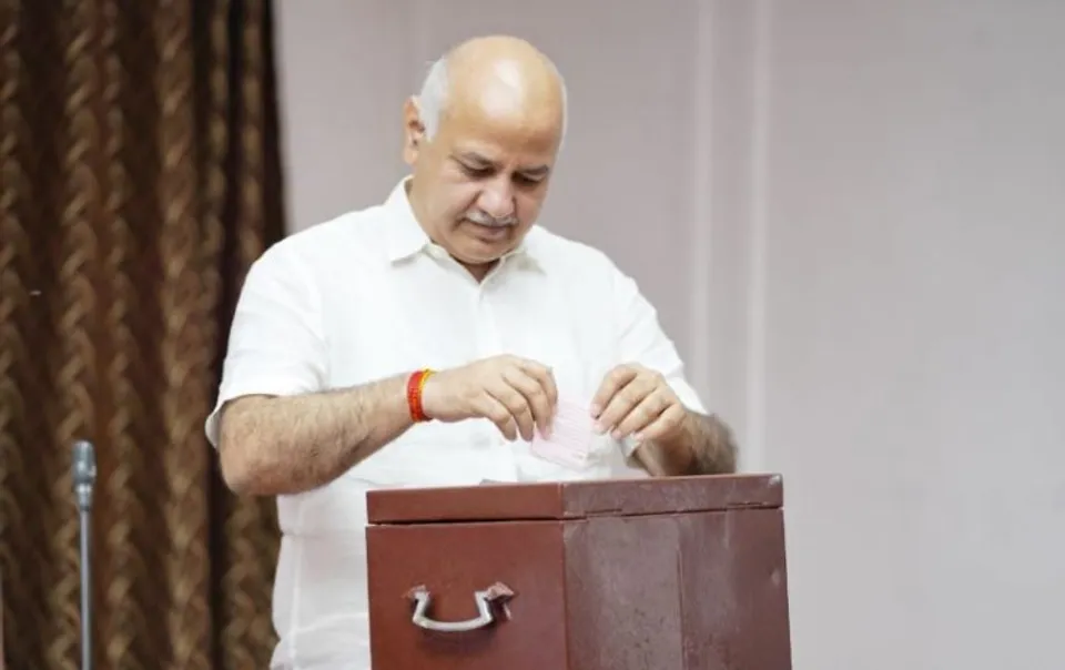 Deputy CM Sisodia casting his vote
