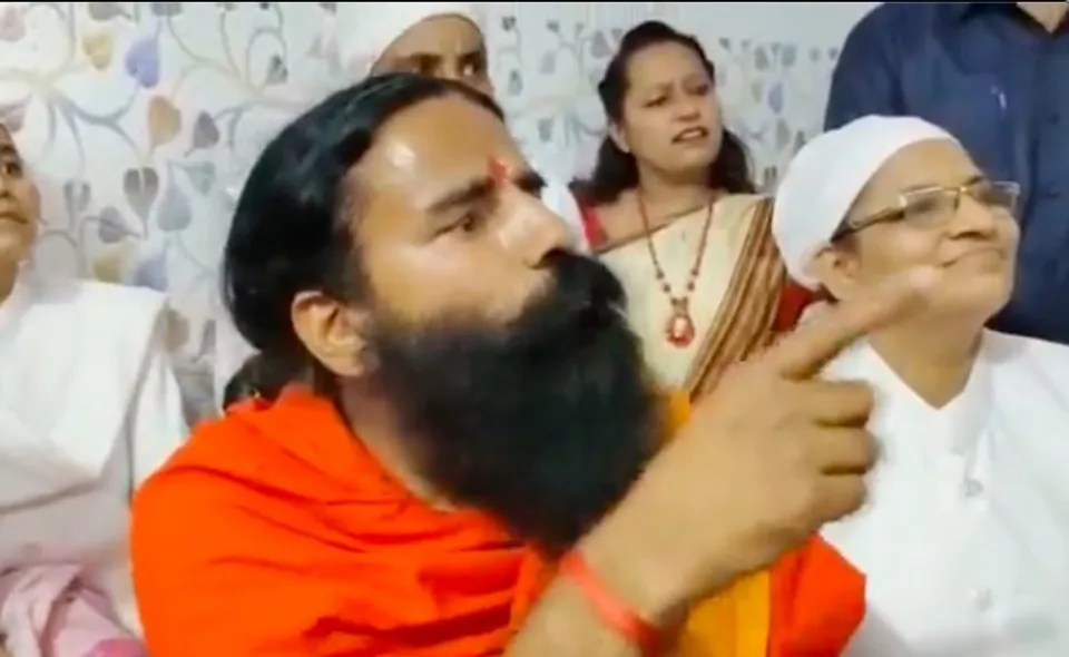Baba Ramdev at an event in Haryana's Karnal