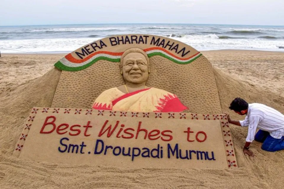 Sand art of NDA's Presidential candidate Droupadi Murmu