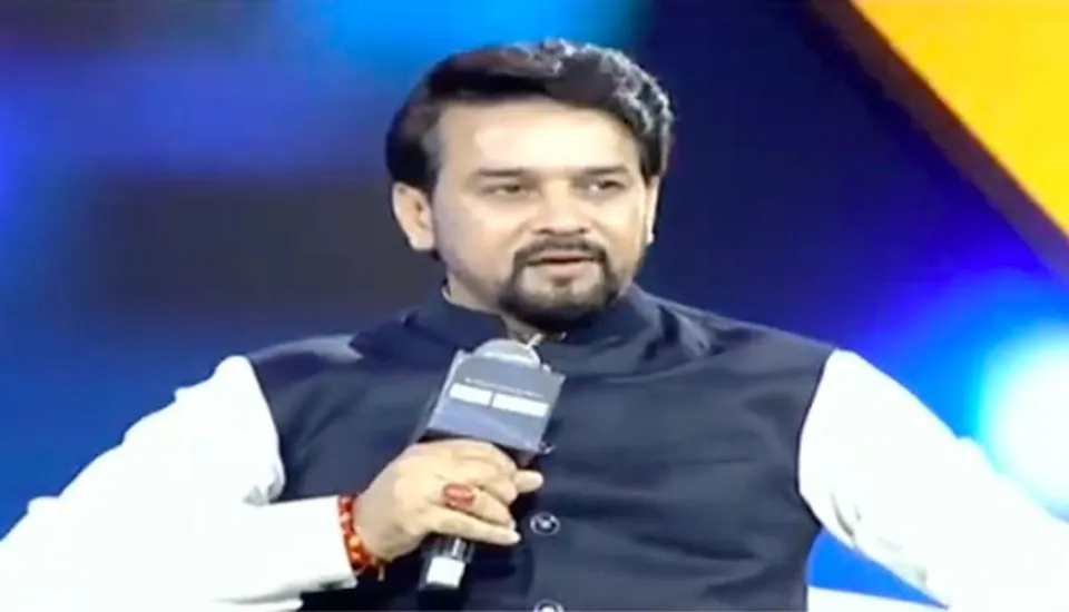 I&B Minister Anurag Thakur speaking at CNN-News18's inaugural Townhall