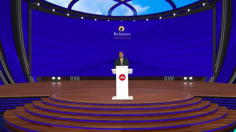 Mukesh Ambani addressing Reliance AGM