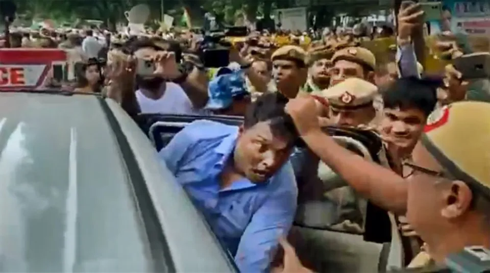 Indian Youth Congress president Srinivas BV 'pulled by hair'
