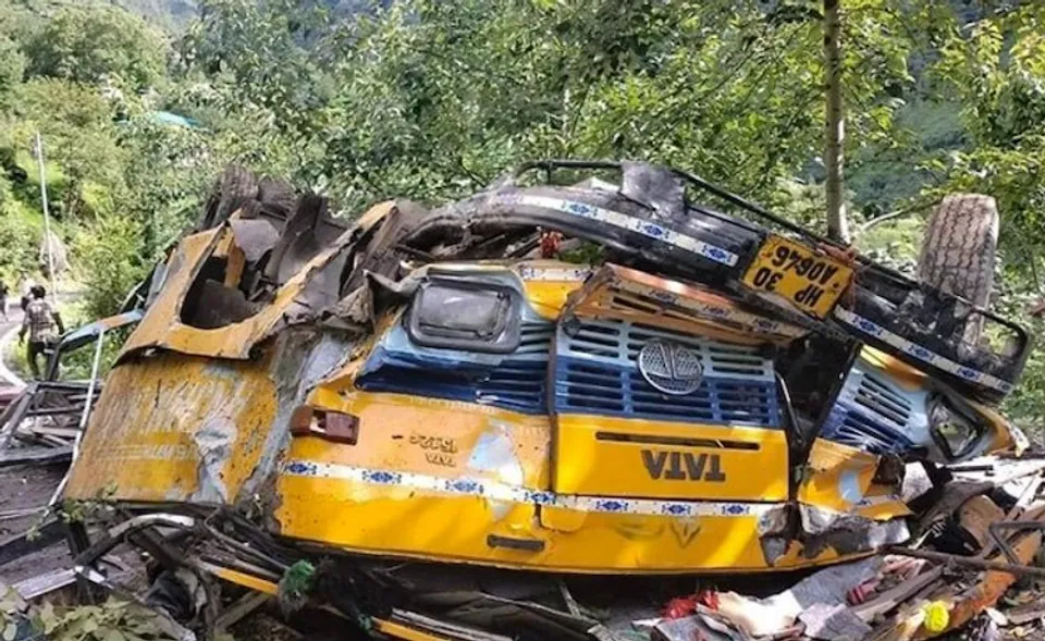Sixteen, including school children, killed as bus falls into gorge in Kullu