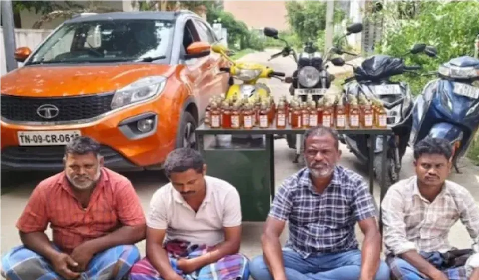 Four arrested for selling illicit liquor in Tamil Nadu, 95 bottles seized