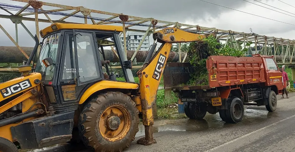 removing plants blocking the water flow