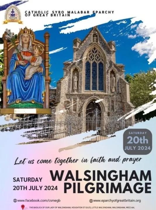 യു കെയിലെ പ്രസിദ്ധമായ വാത്സിങ്ങാം മരിയൻ തീര്‍ത്ഥാടനം ജൂലൈ 20 ന്; മാര്‍ ജോസഫ് സ്രാമ്പിക്കല്‍ പിതാവ് മുഖ്യകാര്‍മ്മികത്വം വഹിക്കും; പ്രാർത്ഥനാ നിറവിൽ വാത്സിങ്ങാം