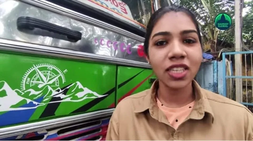 വളയംപിടിച്ച് വൈറലായി ആൻ മേരി അൻസലൻ