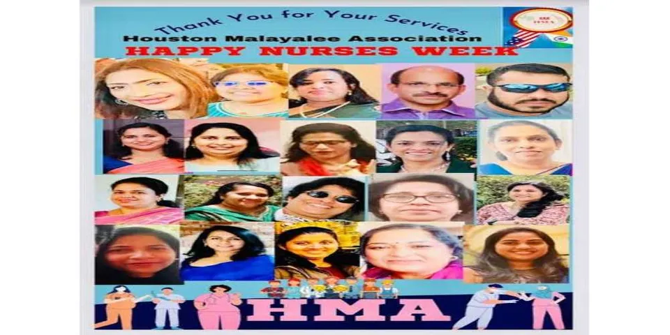 നഴ്സുമാർക്ക് ആദരവുമായി ഹൂസ്റ്റൺ മലയാളി അസോസിയേഷൻ നഴ്സസ് ദിനാചരണം