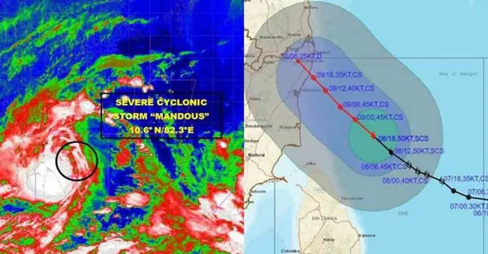മാന്‍ഡസ് ചുഴലിക്കാറ്റ് നാളെ പുലര്‍ച്ചയോടെ തമിഴ്നാട് തീരം തൊടും, മഴ കനക്കും; 13 ജില്ലകളില്‍ റെഡ് അലര്‍ട്ട്
