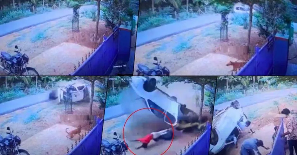 മദ്യപിച്ച് അമിതവേഗത്തില്‍ ഡ്രൈവിങ്; തലകുത്തനെ മറിഞ്ഞ് കാര്‍; നടുക്കും വിഡിയോ