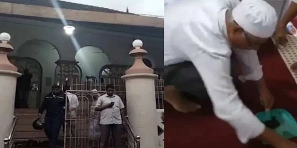 ജുമുഅ പ്രാര്‍ത്ഥനയ്ക്ക് ശേഷം മൂന്നംഗ സംഘം പള്ളിക്കുള്ളില്‍ അതിക്രമിച്ച്‌ കയറി, ചാണകം വിതറി; പ്രതിഷേധം ശക്തം