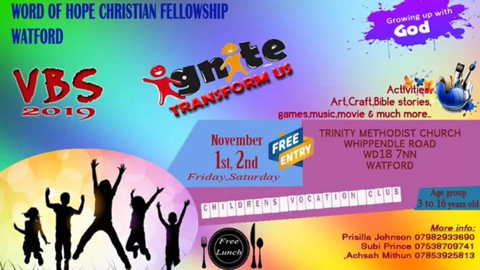 വാറ്റ്ഫോർഡിൽ ഈ വെള്ളിയാഴ്ചയും, ശനിയാഴ്ചയും കുട്ടികൾക്കായുള്ള  വെക്കേഷന്‍ ക്ലബ്‌