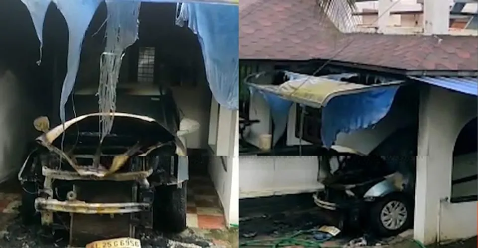 പത്തനാപുരത്ത് പൊലീസ് ഉദ്യോഗസ്ഥന്റെ പോര്‍ച്ചില്‍ നിര്‍ത്തിയിട്ടിരുന്ന വാഹനങ്ങള്‍ കത്തി നശിച്ചു, ദുരൂഹത