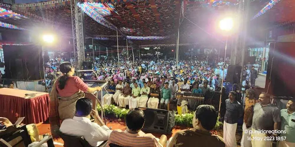 സർക്കാരിനെതിരെ ചില മാധ്യമങ്ങൾ നുണപ്രചരണം നടത്തുന്നതായി ആരോഗ്യമന്ത്രി; എൽഡിഎഫ് കോങ്ങാട് മണ്ഡലം റാലി കരിമ്പ ഇടക്കുറുശ്ശിയിൽ ആരോഗ്യമന്ത്രി വീണ ജോർജ് ഉദ്ഘാടനം ചെയ്തു