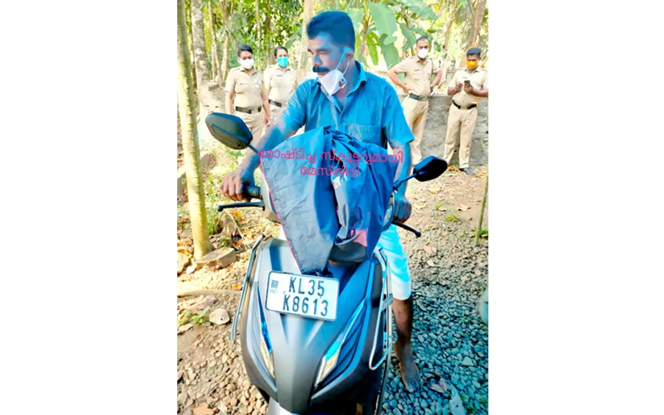 പാലായിൽ നിന്നും ഇന്നലെ രാത്രി സ്കൂട്ടർ മോഷ്ടിച്ച മേസ്തിരി പിടിയിൽ