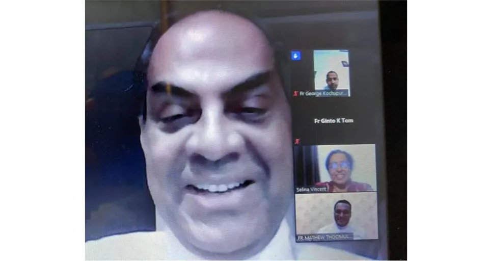 ഡെല്‍ഹി ഫാരീദാബാദ് രൂപത നടത്തിയ സംയുക്ത ഓൺലൈൻ മീറ്റിംഗിൽ ആർച്ച്ബിഷപ്പ് കുര്യാക്കോസ് ഭരണികുളങ്ങര അംഗങ്ങളെ അഭിസംബോധനചെയ്തു സംസാരിച്ചു