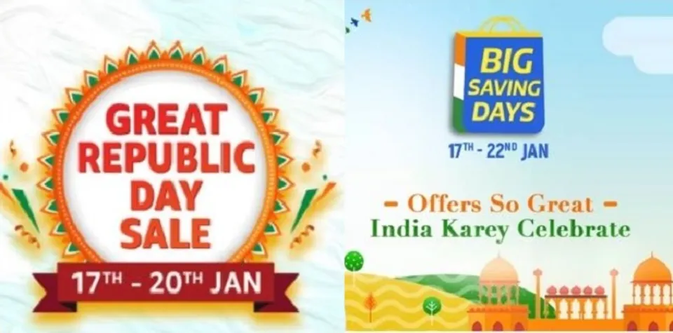ഫ്ലിപ്കാർട്ട്, ആമസോൺ 'റിപ്പബ്ലിക് ഡേ സെയില്‍' ജനുവരി 17 മുതല്‍; മികച്ച ഓഫറുകള്‍ പരിശോധിക്കാം