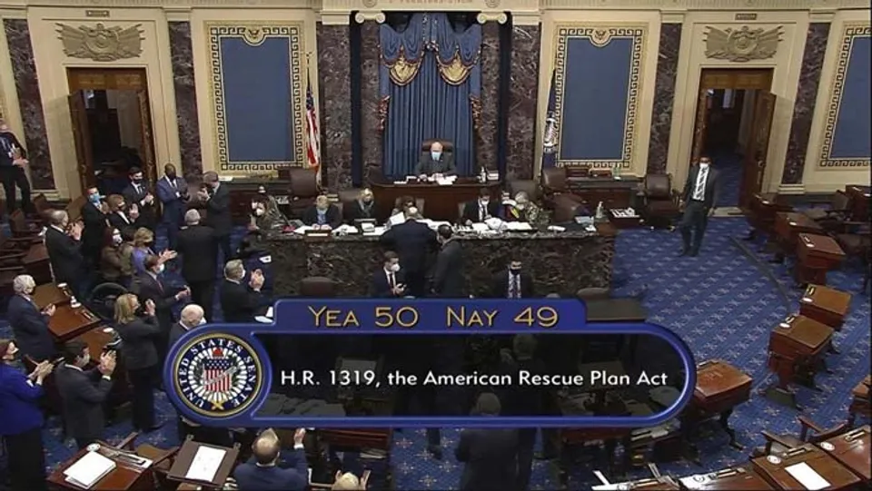 1.9 ട്രില്യൺ സ്റ്റിമുലസ് പാക്കേജ് ബിൽ പാസായി; ചരിത്ര വിജയമെന്ന് ബൈഡൻ