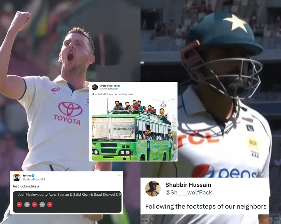 Josh Hazlewood & Babar Azam (Source: Twitter)