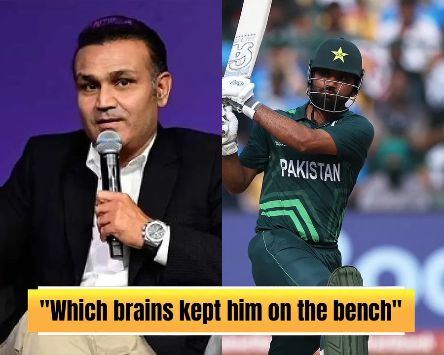 Virender Sehwag (left),  Fakhar Zaman (Source: Twitter)