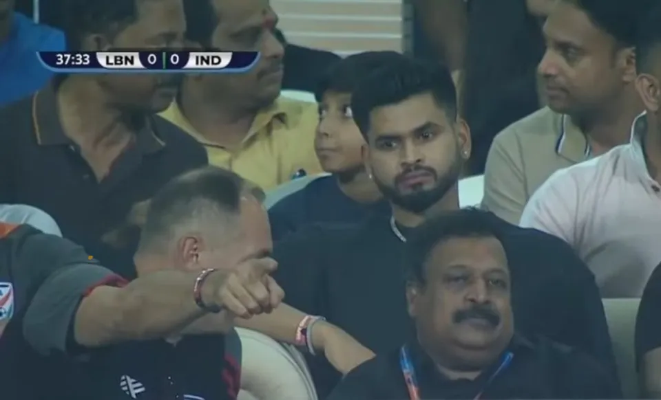 Shreyas Iyer attending India vs Lebanon