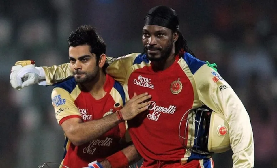 Chris Gayle and Virat Kohli