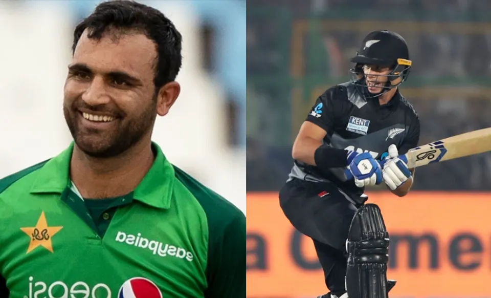 Fakhar Zaman and Mark Chapman (Source - Twitter)