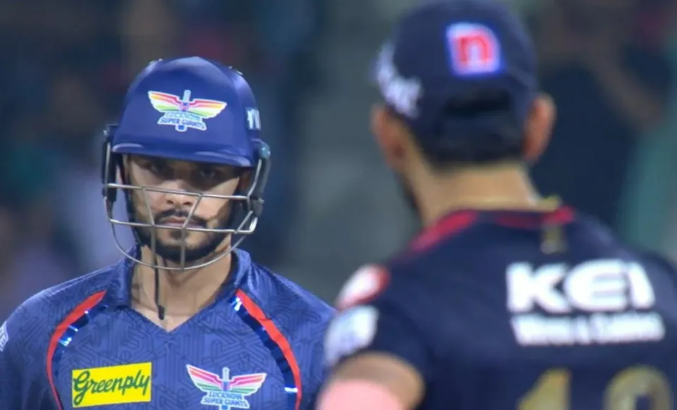 Naveen-ul-Haq and Virat Kohli during LSG vs RCB, IPL 2023