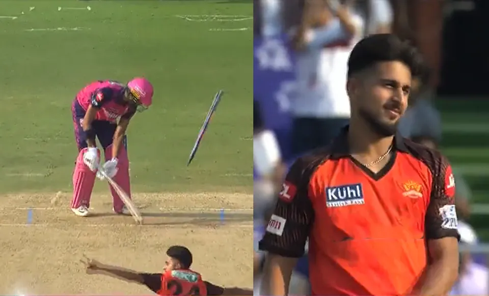 Umran Malik uproots off stump