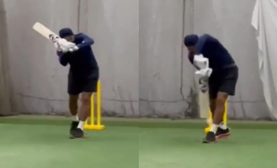 KL Rahul during batting session