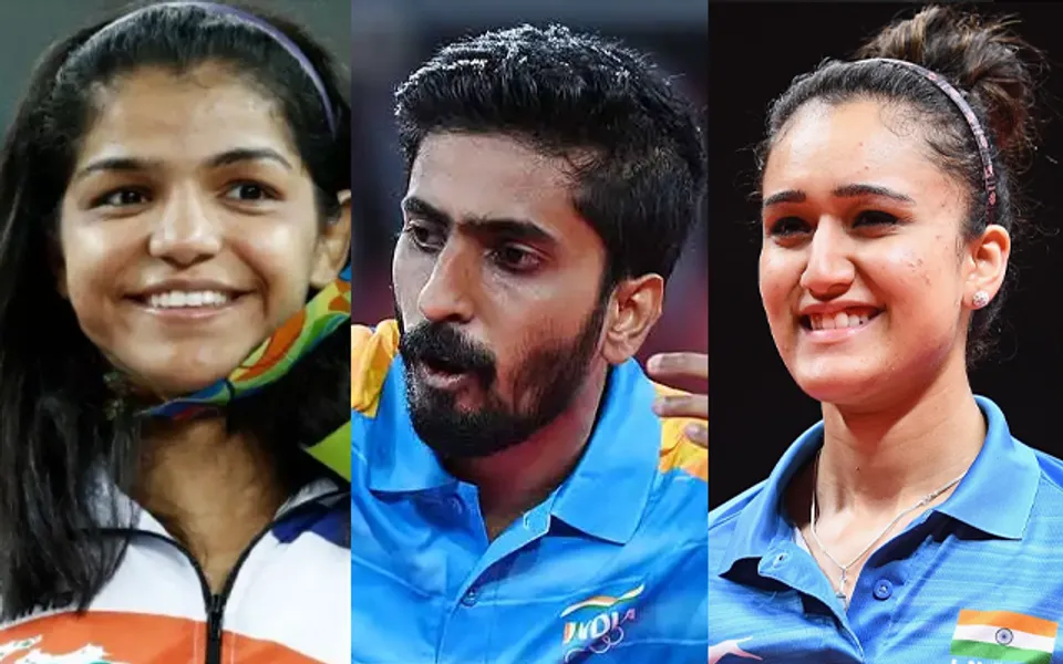 Sakshi Malik, Sathiyan Gnanasekaran, Manika Batra