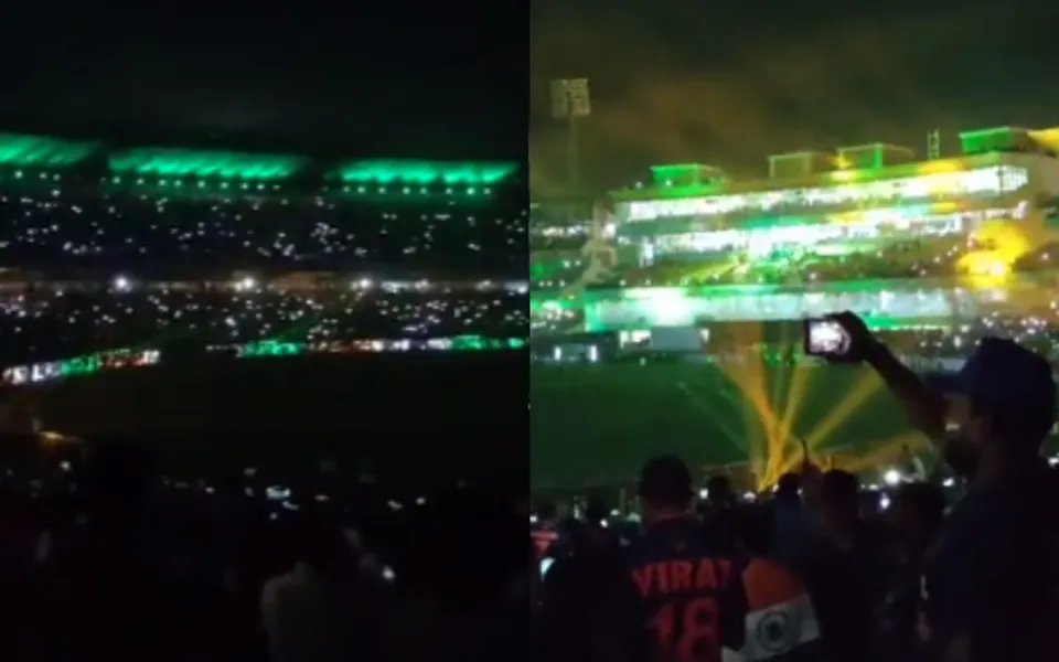 IND vs NZ, 2nd ODI, 2023: Watch: Fans come together to sing Vande Mataram as Raipur stadium conducts laser show
