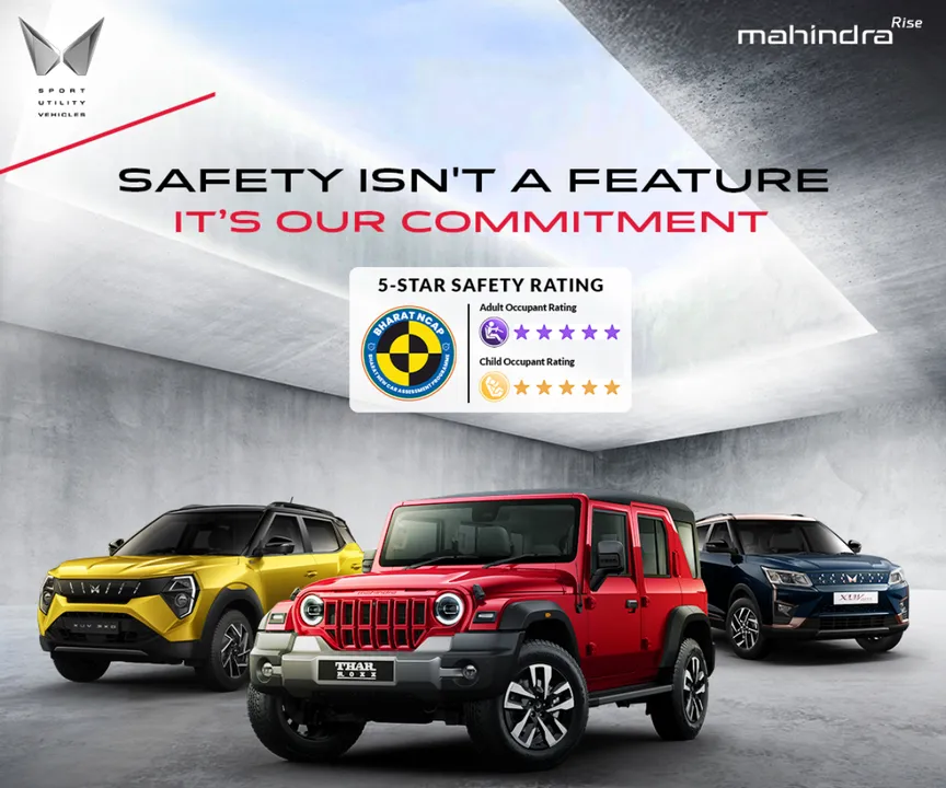 Mahindra Thar ROXX, XUV 3XO, XUV400 Get 5-Star Bharat-NCAP