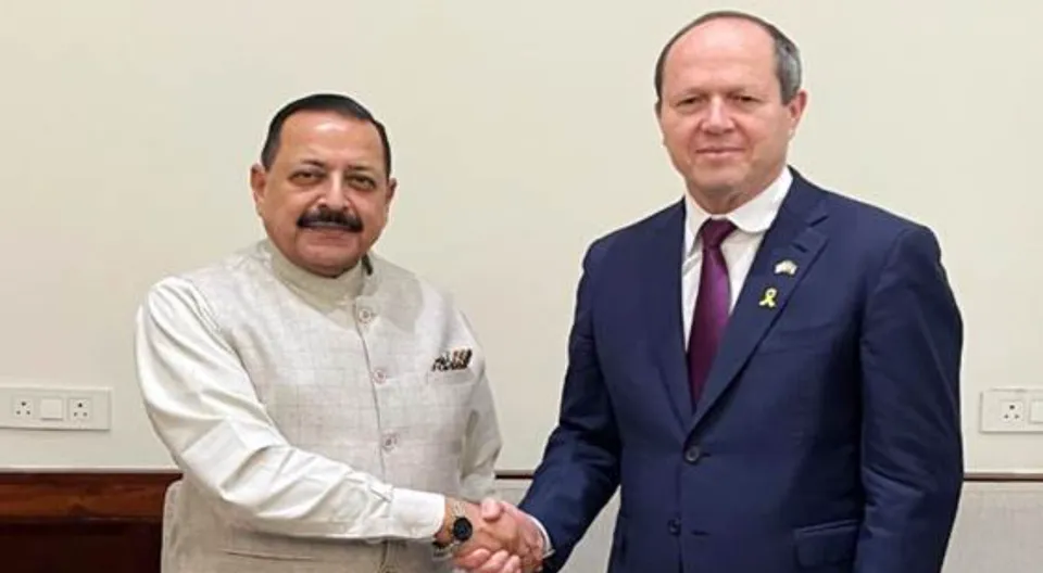 Union Minister of State for Science and Technology Dr. Jitendra Singh and Israel's Industry & Economy Minister Nir Barkat, 