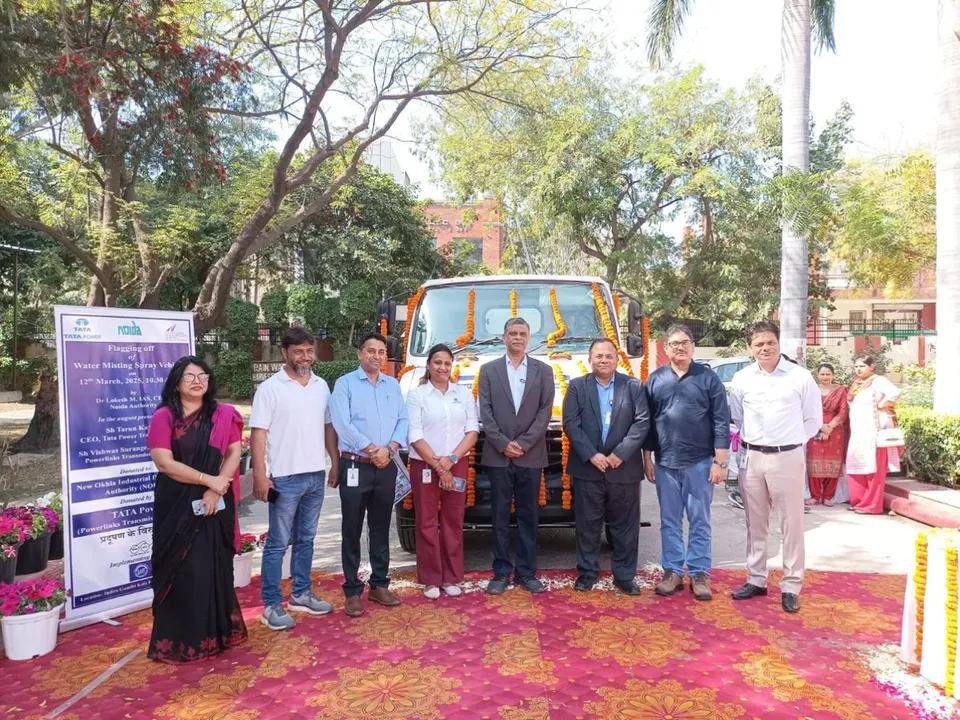 Tata Power Powerlinks Water Misting Spray Vehicle Deployed to Reduce Noida Dust Levels