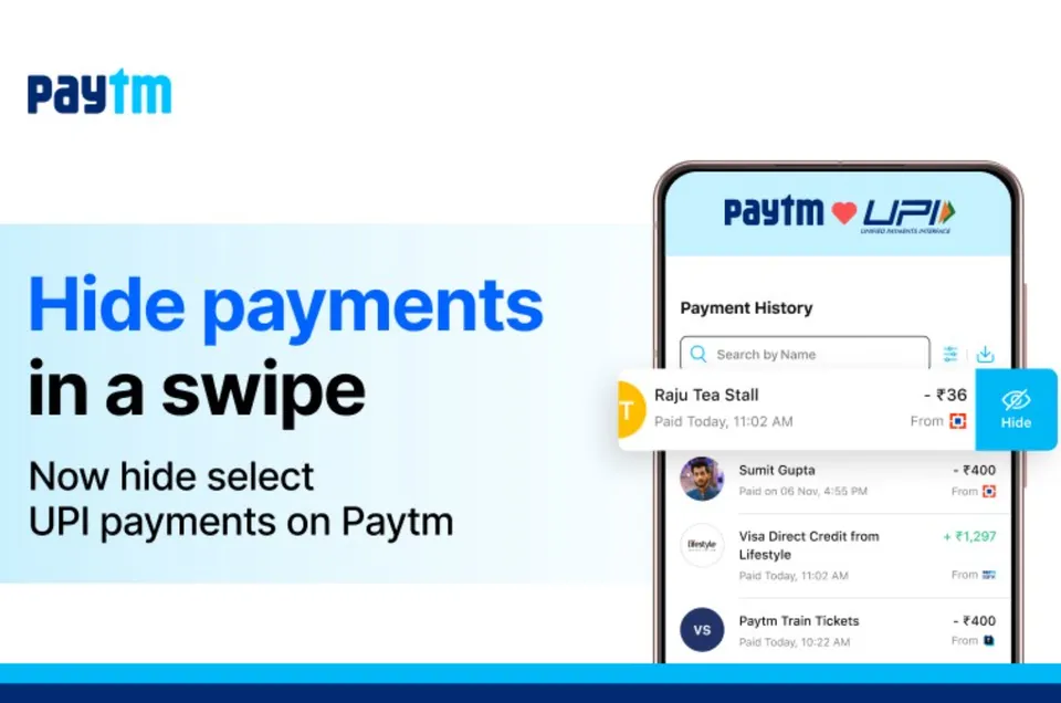 Paytm Launches Hide Payment Feature for User Transaction Privacy