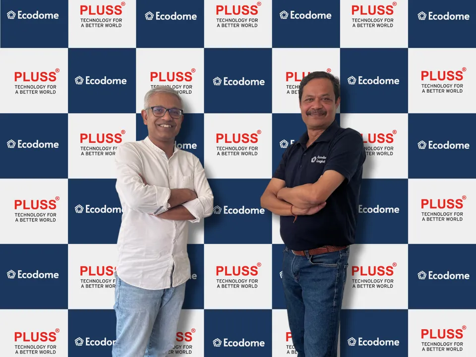 L- Samit Jain, Managing Director of PLUSS Advanced Technologies & R - Nihar Parida, Co-Founder of Ecodome Logistics.png