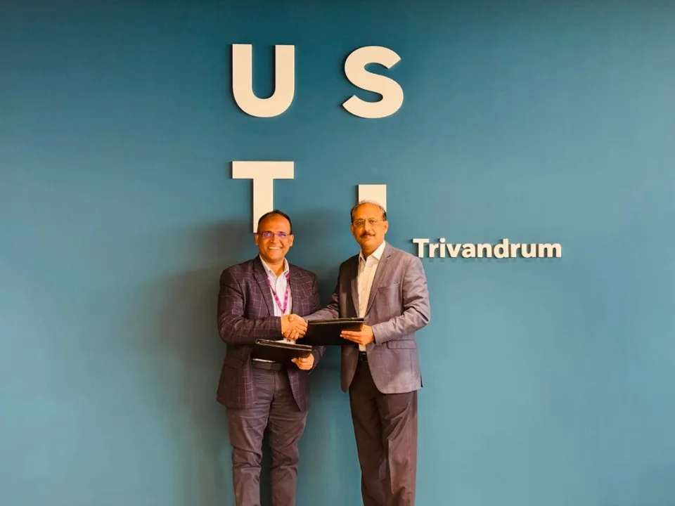 UST and BITS Pilani Sign MoU Prof Sanket Goel Dean Research and Innovation BITS Pilani and Alexander Varghese Chief Operating Officer UST