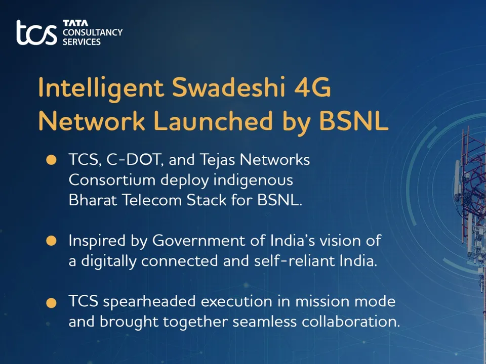 BSNL TCS C-DOT Tejas Launch Made-in-India Bharat Telecom Stack