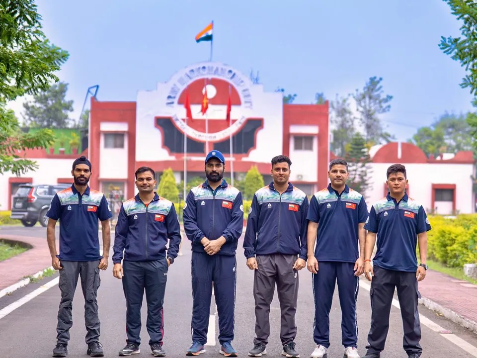 AMU and RF Shooters L-R Sandeep Singh Gurmeet Gurpreet Singh Neeraj Kumar Sandeep Nishan Buddha