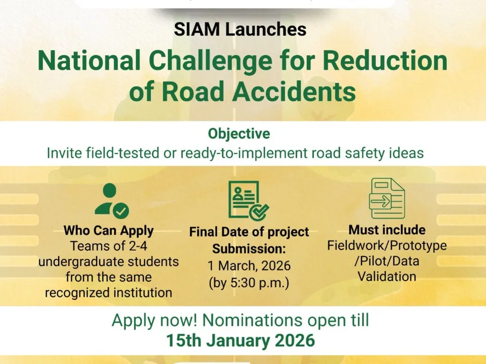SIAM Announces Road Safety Challenge For College Students