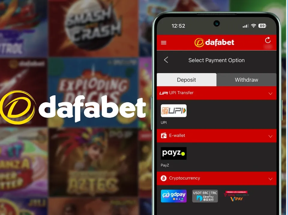 Dafabet App Deposits and Withdrawals in India: UPI and Crypto