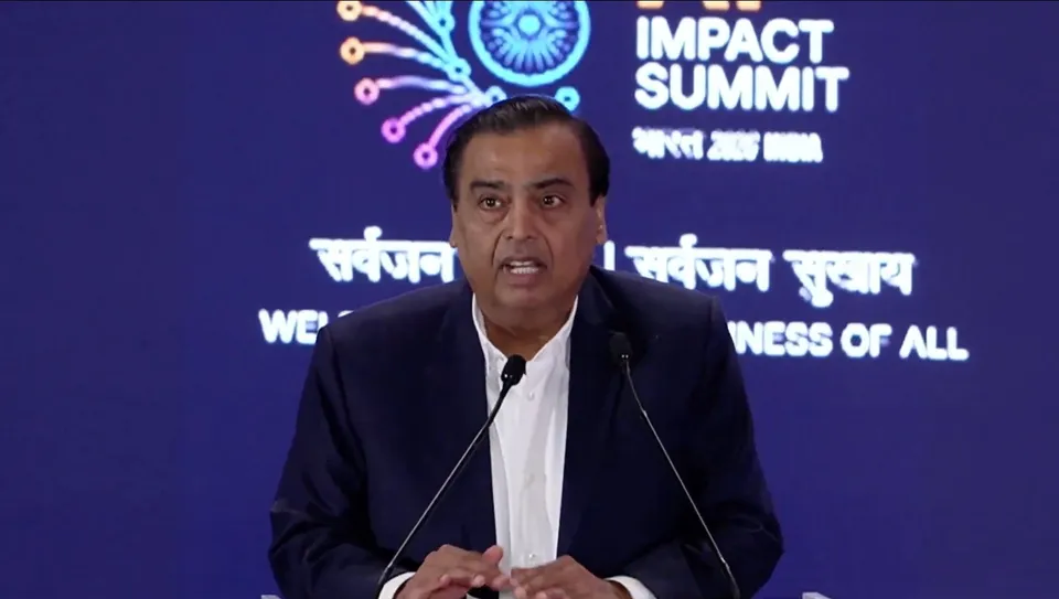 RIL CMD Sh Mukesh D Ambani delivering the keynote address at India AI Impact Summit 2026 in New Delhi