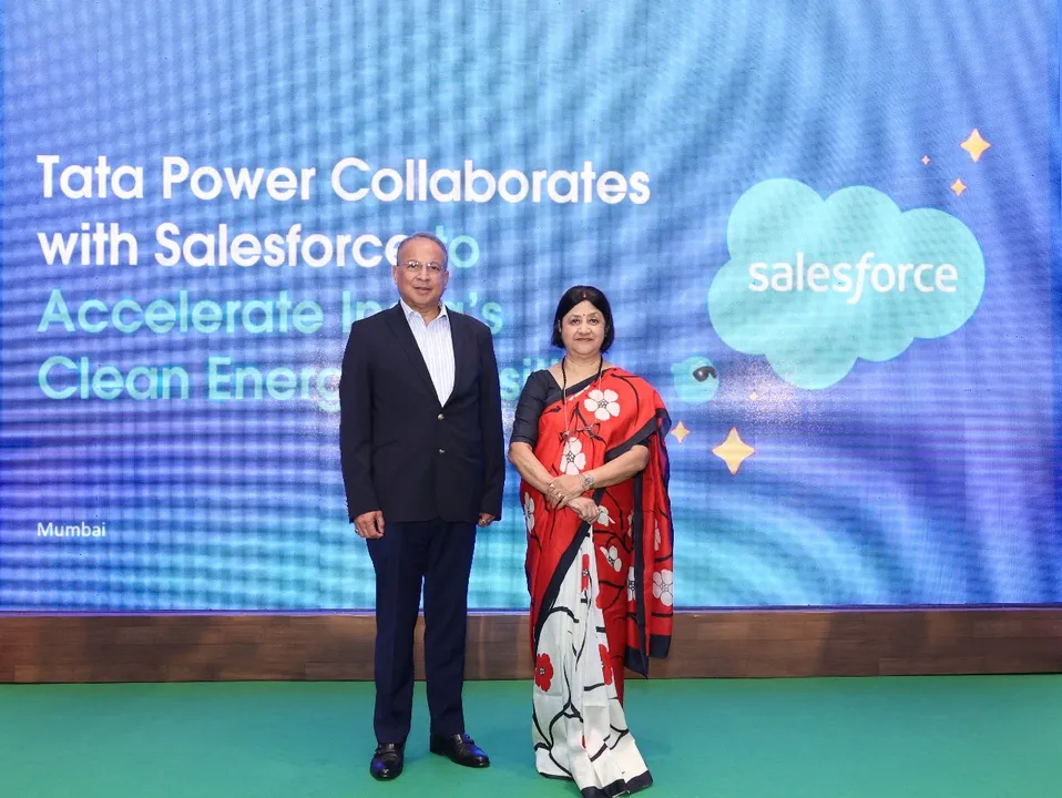 L-R - Dr Praveer Sinha CEO and MD Tata Power and Arundhati Bhattacharya President and CEO at Salesforce - South Asia