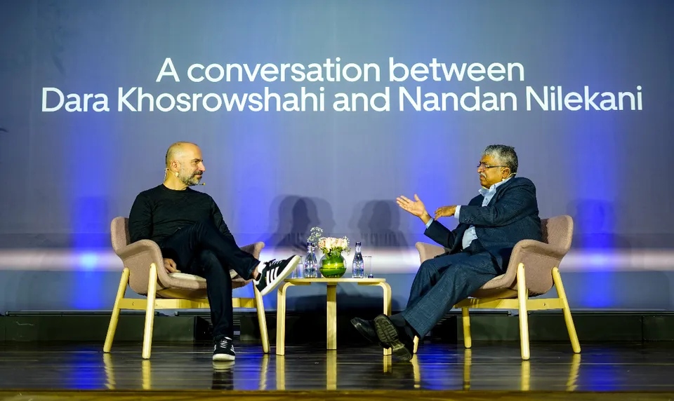 Dara Khosrowshahi, CEO, Uber and Nandan Nilekani, Chairman, Infosys