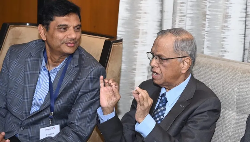FROM LTO R B.V. Jagadeesh Co-founders of Falconx and N. R. Narayana Murthy at the Global Immersion Program Cohort 2